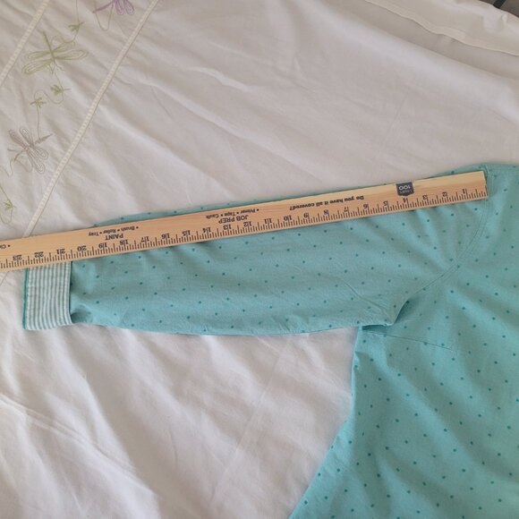 Blue Polka Dot Button Long Sleeve Shirt Womans Size XL - Picture 15 of 16